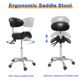 Split Seat Rolling Saddle Stool