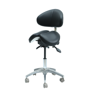 Saddle Stool with Wheels,Rolling Stool with Back Support&Split Seats,Ergonomic Stool Saddle Stool for Hair Stylist for Dentist Salon Tattoo(Black with Split Seats)