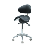 Saddle Stool with Wheels,Rolling Stool with Back Support&Split Seats,Ergonomic Stool Saddle Stool for Hair Stylist for Dentist Salon Tattoo(Black with Split Seats)